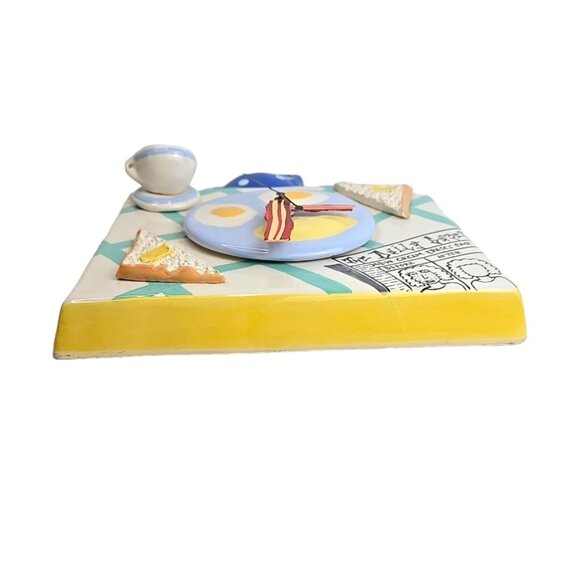 Dick Frizzel New Zealand Breakfast Art Clock Mixed Media Works Vtg Bacon‎ Eggs - Picture 7 of 15